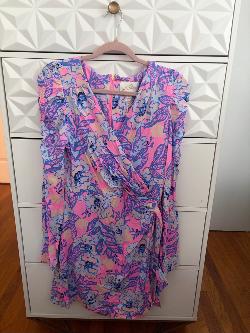 Lilly Pulitzer Pink, Blue & Cream Floral Wrap Dress/Romper